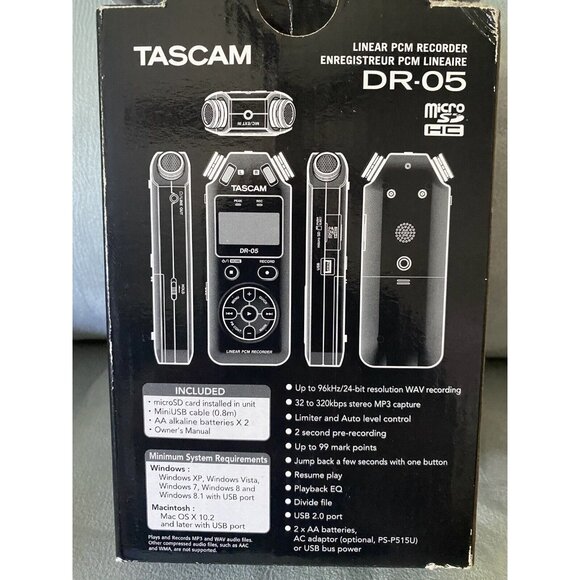 TASCAM DR-05 Linear PCM recorder (Version 2) w/ 4GB Micro SD Card (Very Good) - Picture 3 of 7